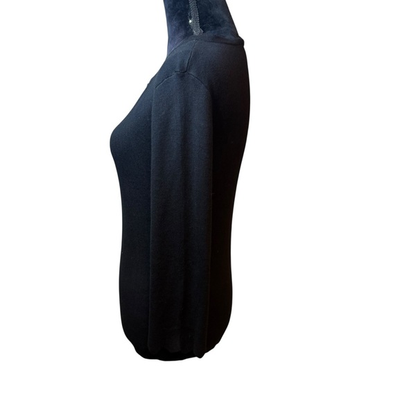 Philosophy | Scallop 3/4 Sleeve Black Sweater | Sz S - Picture 4 of 8